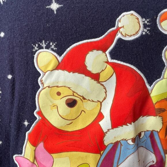 Disney Winnie the Pooh and Friends Large Appliqué Christmas Sweater Size Large - Picture 4 of 6